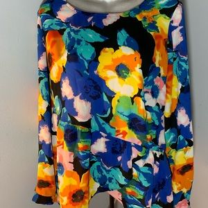 NY Collection floral multicolor shirt